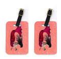 Black haired Mermaid on Red Luggage Tag