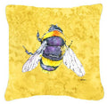 Bee on Yellow Decorative Throw Pillow 14x14 Indoor Outdoor Accent Cushion, Fabric Cover with Insert for Sofa, Bed, Porch & Living Room
