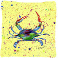 Crab Decorative Throw Pillow 14x14 Indoor Outdoor Accent Cushion, Fabric Cover with Insert for Sofa, Bed, Porch & Living Room