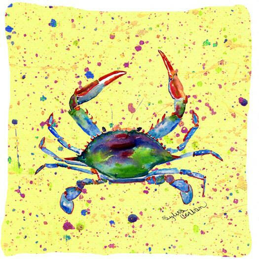 Crab Decorative Throw Pillow 14x14 Indoor Outdoor Accent Cushion, Fabric Cover with Insert for Sofa, Bed, Porch & Living Room