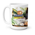 Barq's, Crabs, and spices Ceramic Coffee Mug 15 oz Decorative Large C Handle Mug Cup for Tea, Cocoa Hot Chocolate