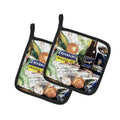 Barq's, Crabs, and spices Pot Holder Set of 2 Heat Resistant Quilted Hot Pads 7.5 x 7.5 Inch, Insulated Kitchen Trivets for Cooking & Baking