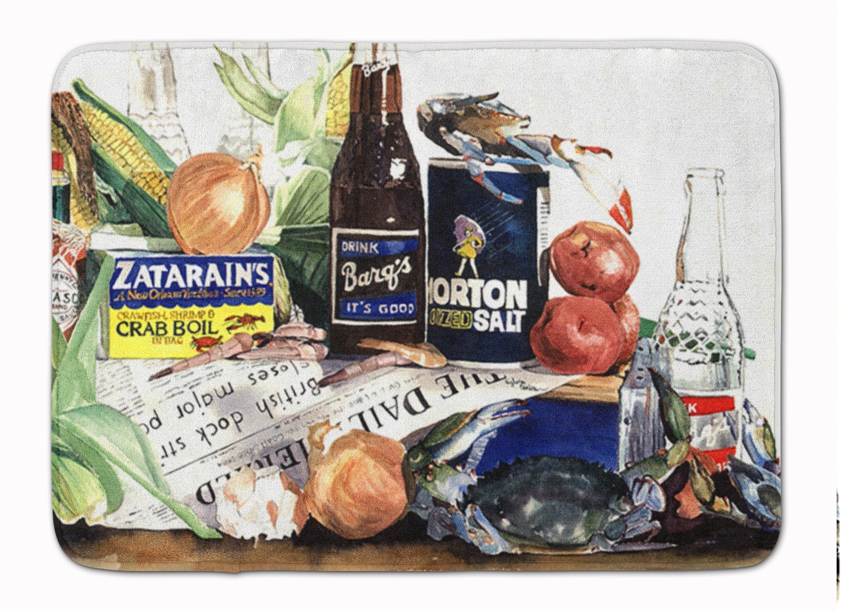 Barq's, Crabs, and spices Memory Foam Kitchen Mat Machine Washable Anti-Fatigue Cushion Comfort Bath or Kitchen Rug