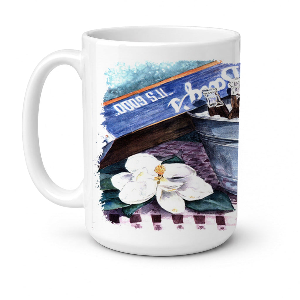 Barq's and old washtub Ceramic Coffee Mug 15 oz Decorative Large C Handle Mug Cup for Tea, Cocoa Hot Chocolate