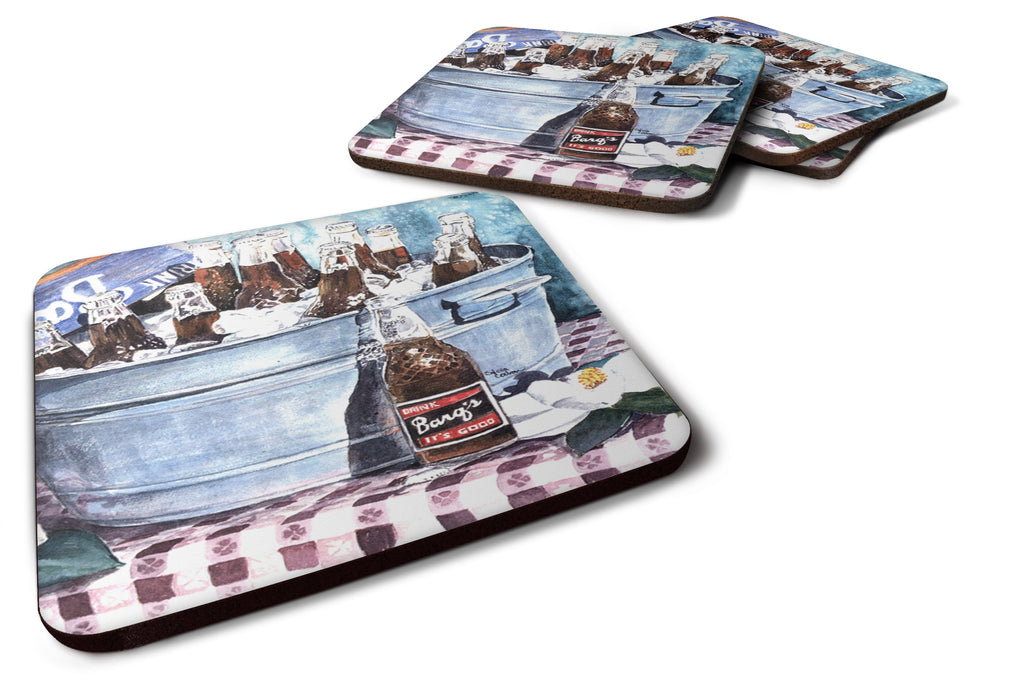 Barq's and old washtub Foam Coasters Set of 4 Cup Coasters for Indoor Outdoor, Tabletop Protection, Anti Slip, Mouse pad Material
