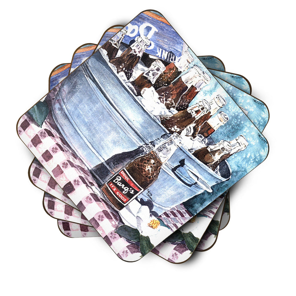 Barq's and old washtub Foam Coasters Set of 4 Cup Coasters for Indoor Outdoor, Tabletop Protection, Anti Slip, Mouse pad Material