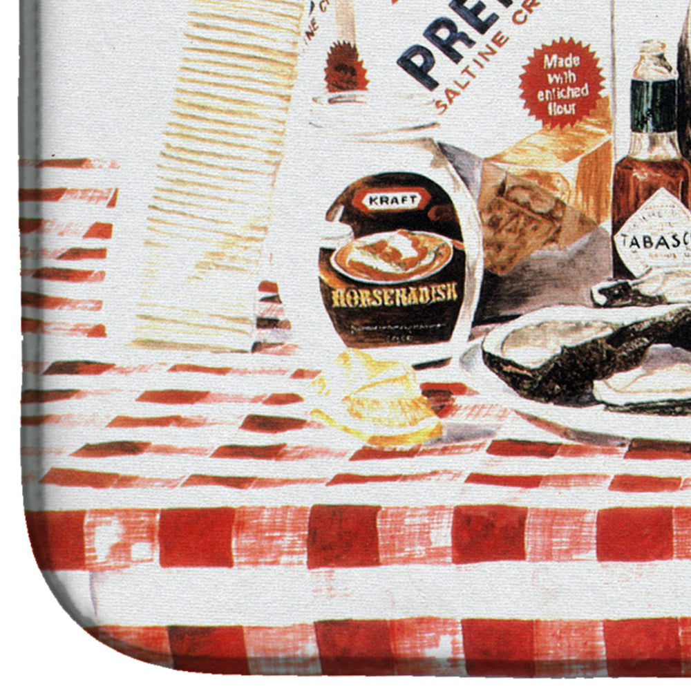 Barq's oysters Dish Drying Mat Absorbent Dish Drying Mat Pad for Kitchen Counter Dish Drainer Mat for Countertop, 14 x 21", Multicolor