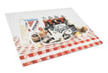 Barq's oysters Cutting Board Tempered Glass Kitchen Cutting Surface, Heat Resistant Chopping, Non-Slip Feet, Food Prep & Serving