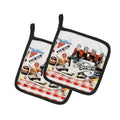 Barq's oysters Pot Holder Set of 2 Heat Resistant Quilted Hot Pads 7.5 x 7.5 Inch, Insulated Kitchen Trivets for Cooking & Baking