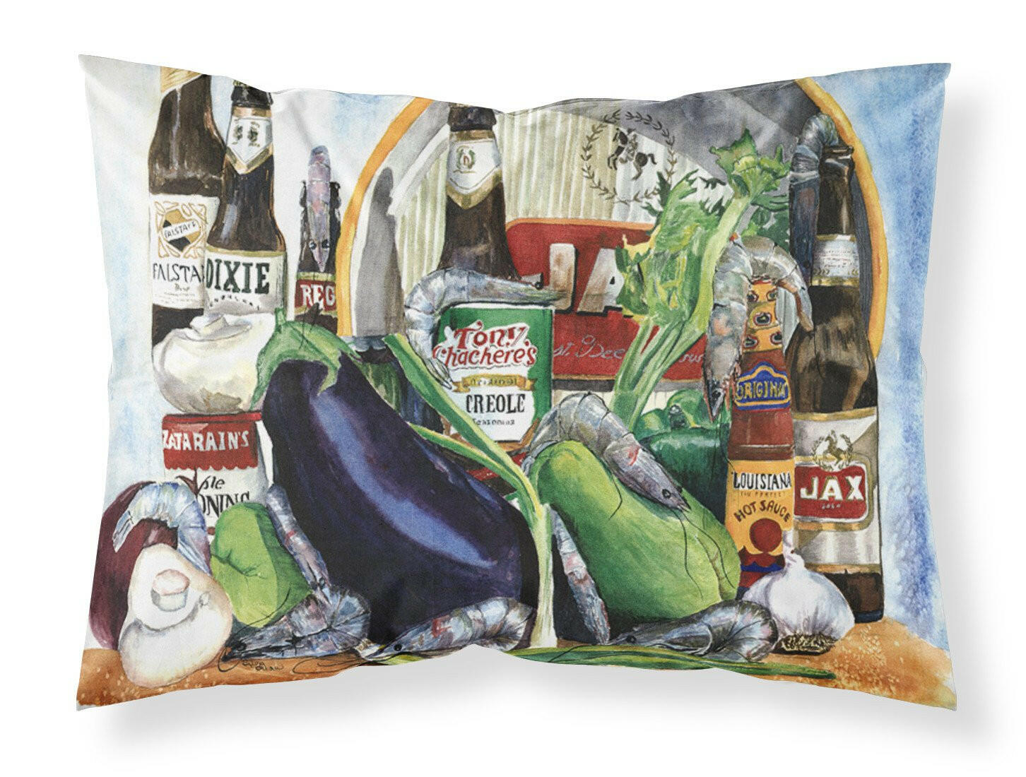 Eggplant and New Orleans Beers  Standard Pillowcase Lightweight Super Soft Easy Care Decorative Artwork Pillowcase, Standard