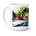 Crab in the Middle Ceramic Coffee Mug 15 oz Decorative Large C Handle Mug Cup for Tea, Cocoa Hot Chocolate