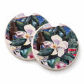 Barq's and Magnolia Set of 2 Cup Holder Car Coasters Absorbent Round Sandstone Coasters Gifts for Men or Women, 2.5, Multicolor