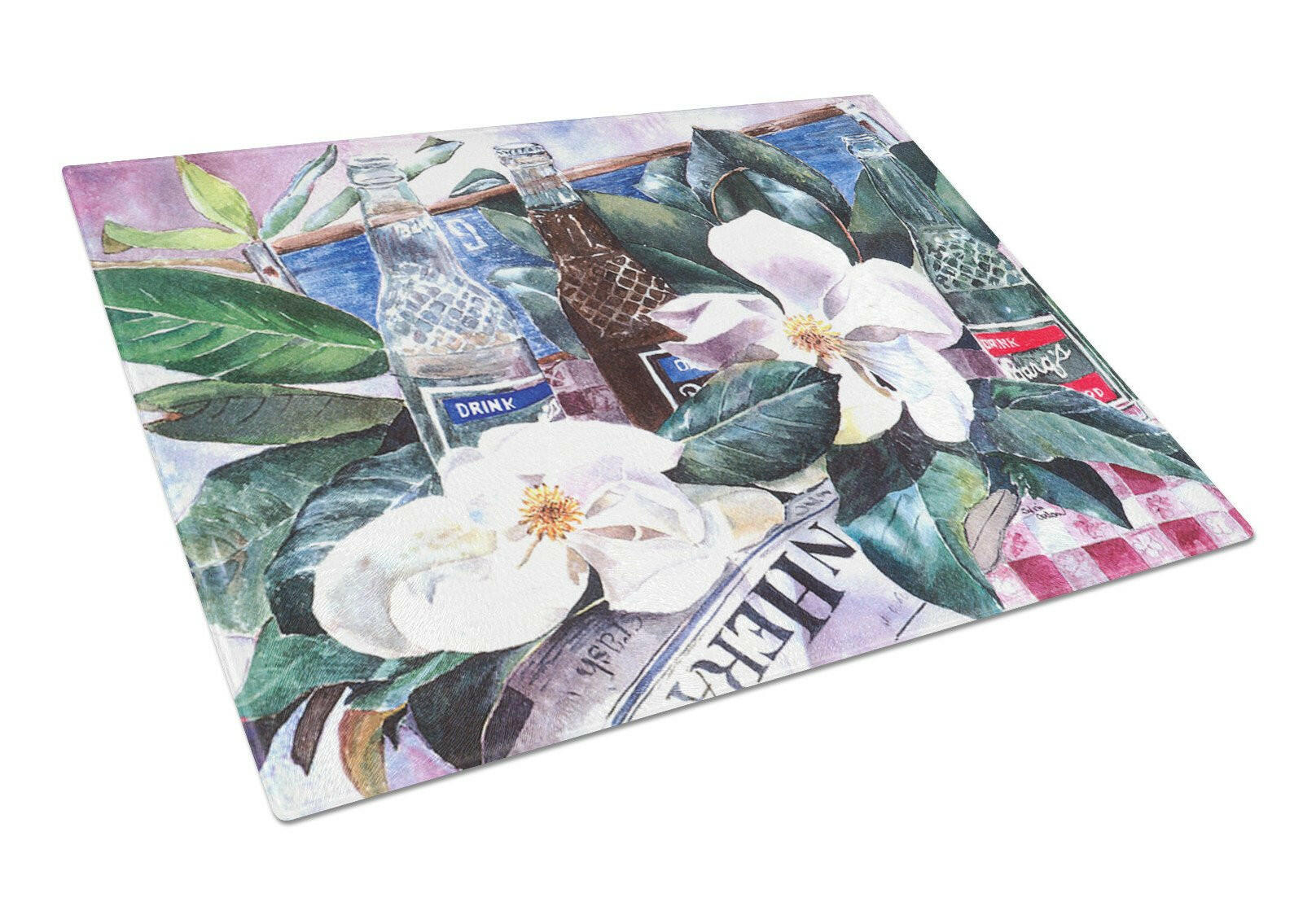 Barq's and Magnolia Cutting Board Tempered Glass Kitchen Cutting Surface, Heat Resistant Chopping, Non-Slip Feet, Food Prep & Serving