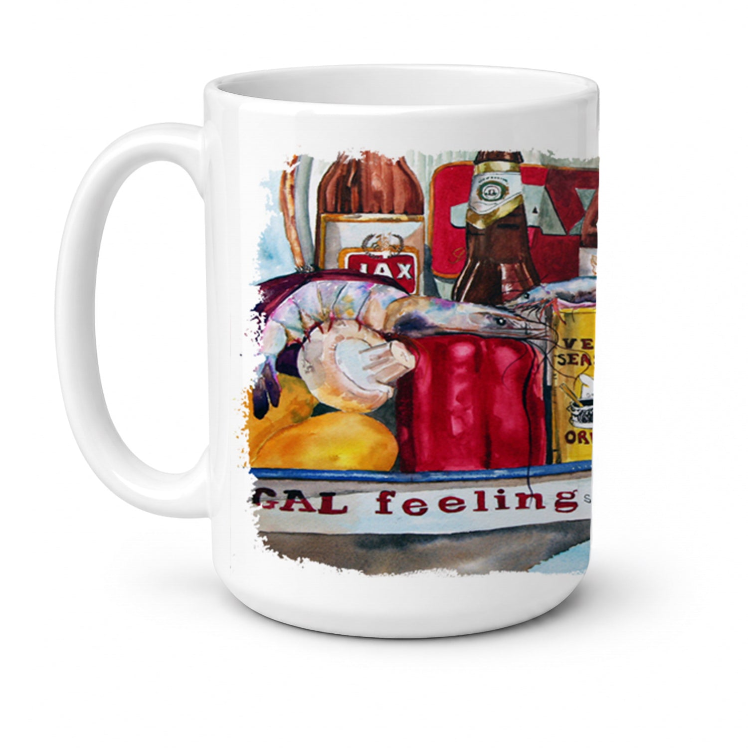 Veron's and New Orleans Beers Ceramic Coffee Mug 15 oz Decorative Large C Handle Mug Cup for Tea, Cocoa Hot Chocolate