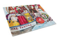 Veron's and New Orleans Beers Cutting Board Tempered Glass Kitchen Cutting Surface, Heat Resistant Chopping, Non-Slip Feet, Food Prep & Serving