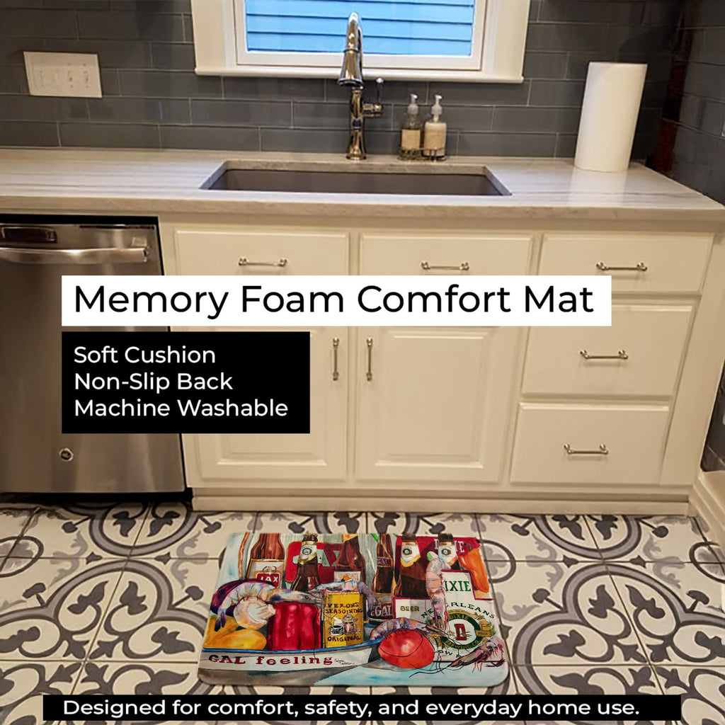 Veron's and New Orleans Beers Memory Foam Kitchen Mat Machine Washable Anti-Fatigue Cushion Comfort Bath or Kitchen Rug