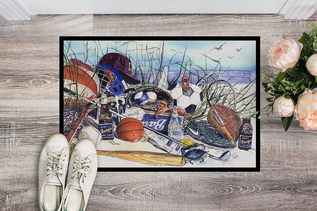 Sports on the Beach Doormat Indoor Outdoor 24H X 36W Front Door Mat Rugs for Entryway, Non Slip Washable Low Pile,