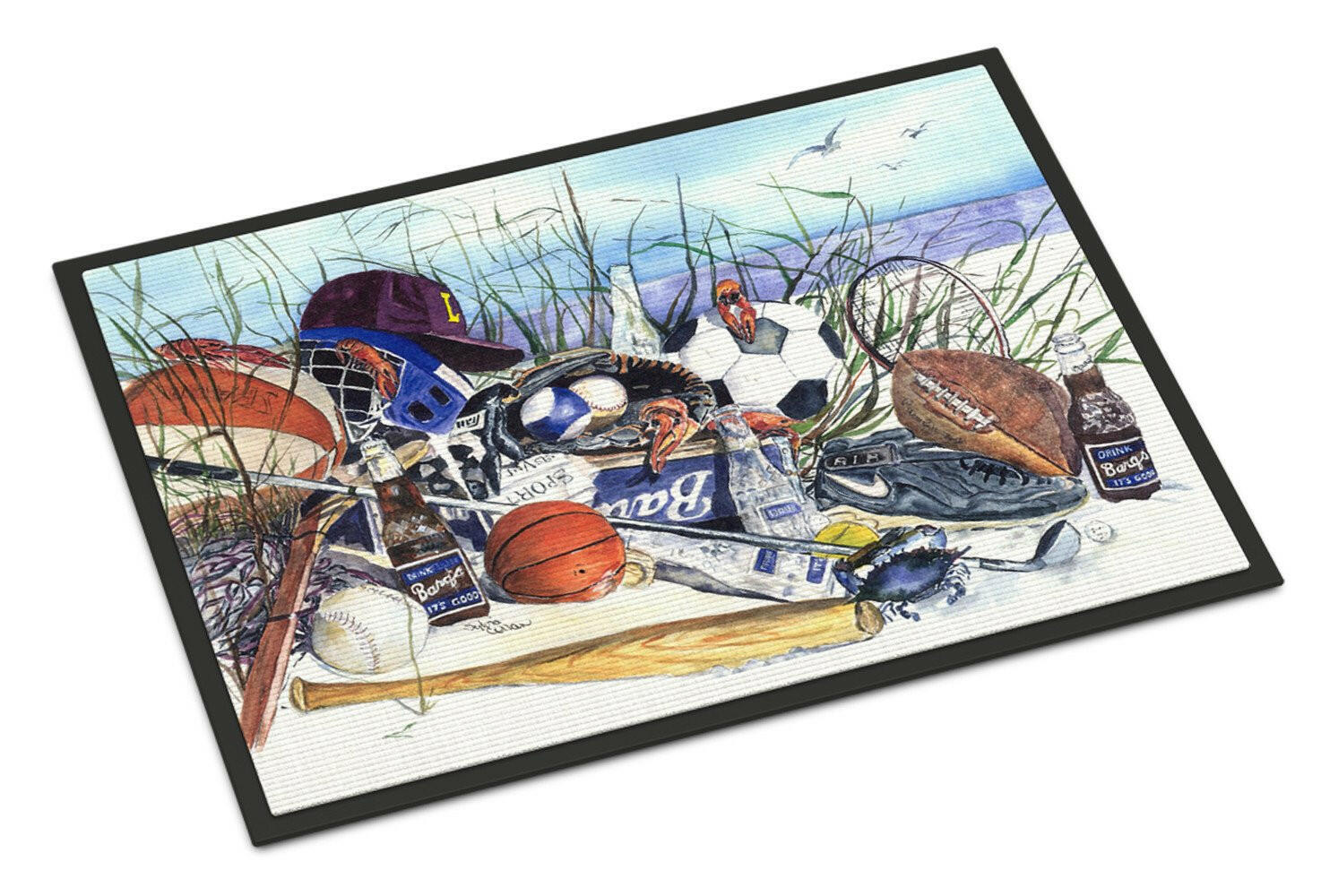 Sports on the Beach Doormat Indoor Outdoor 18H X 27W Front Door Mat Rugs for Entryway, Non Slip Washable