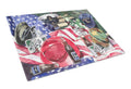 Barq's and Armed Forces Cutting Board Tempered Glass Kitchen Cutting Surface, Heat Resistant Chopping, Non-Slip Feet, Food Prep & Serving