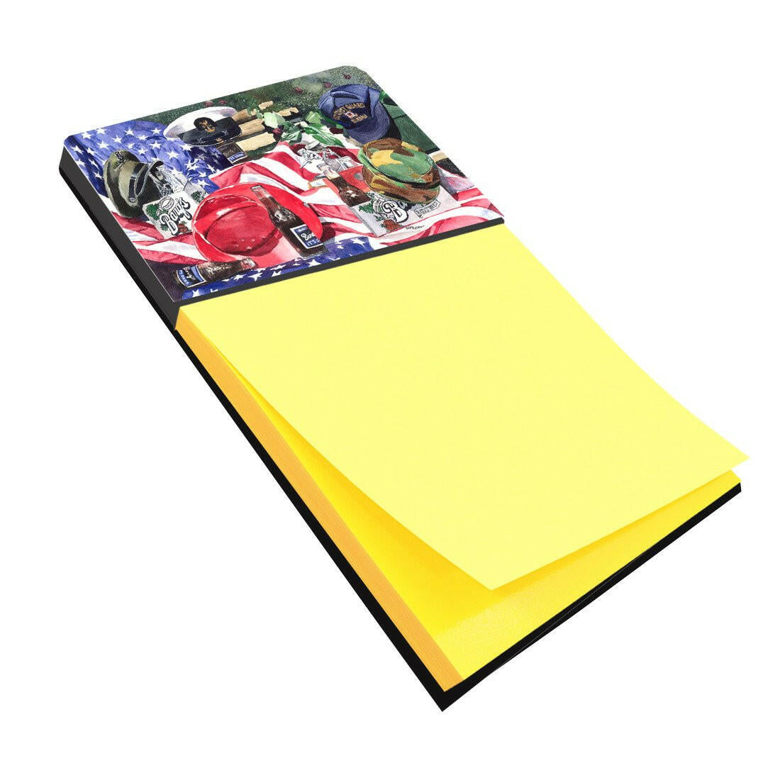 Barq's and Armed Forces Watercolor Sticky Note Holder Refillable Dispenser Desk Accessory 3x3 Pad Gift
