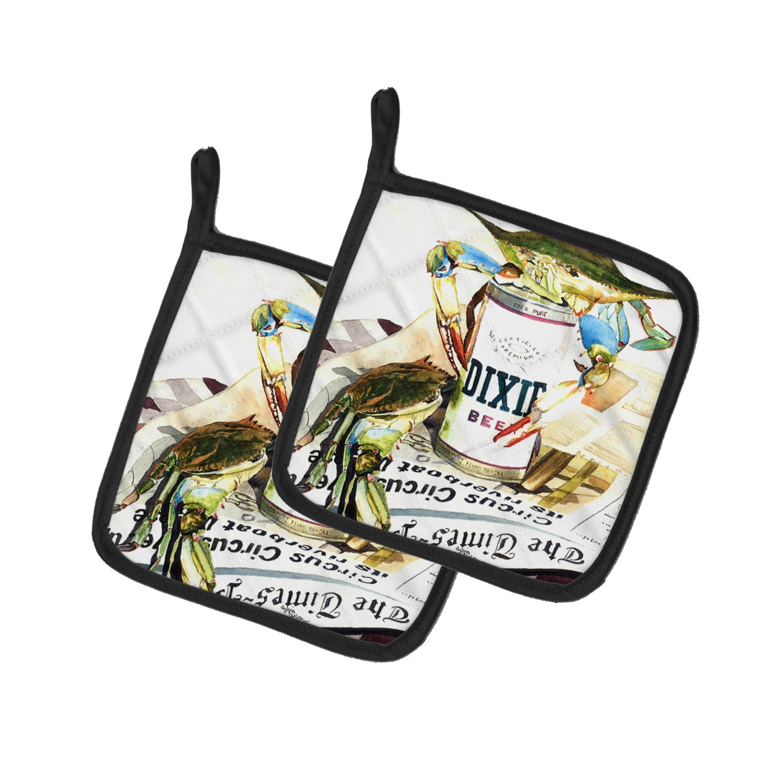 Dixie Beer Pot Holder Set of 2 Heat Resistant Quilted Hot Pads 7.5 x 7.5 Inch, Insulated Kitchen Trivets for Cooking & Baking