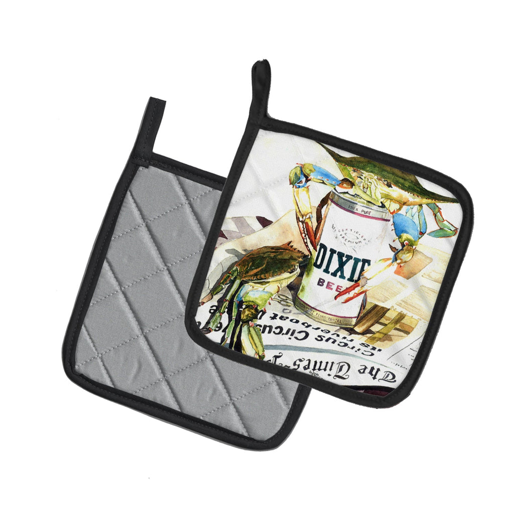Dixie Beer Pot Holder Set of 2 Heat Resistant Quilted Hot Pads 7.5 x 7.5 Inch, Insulated Kitchen Trivets for Cooking & Baking