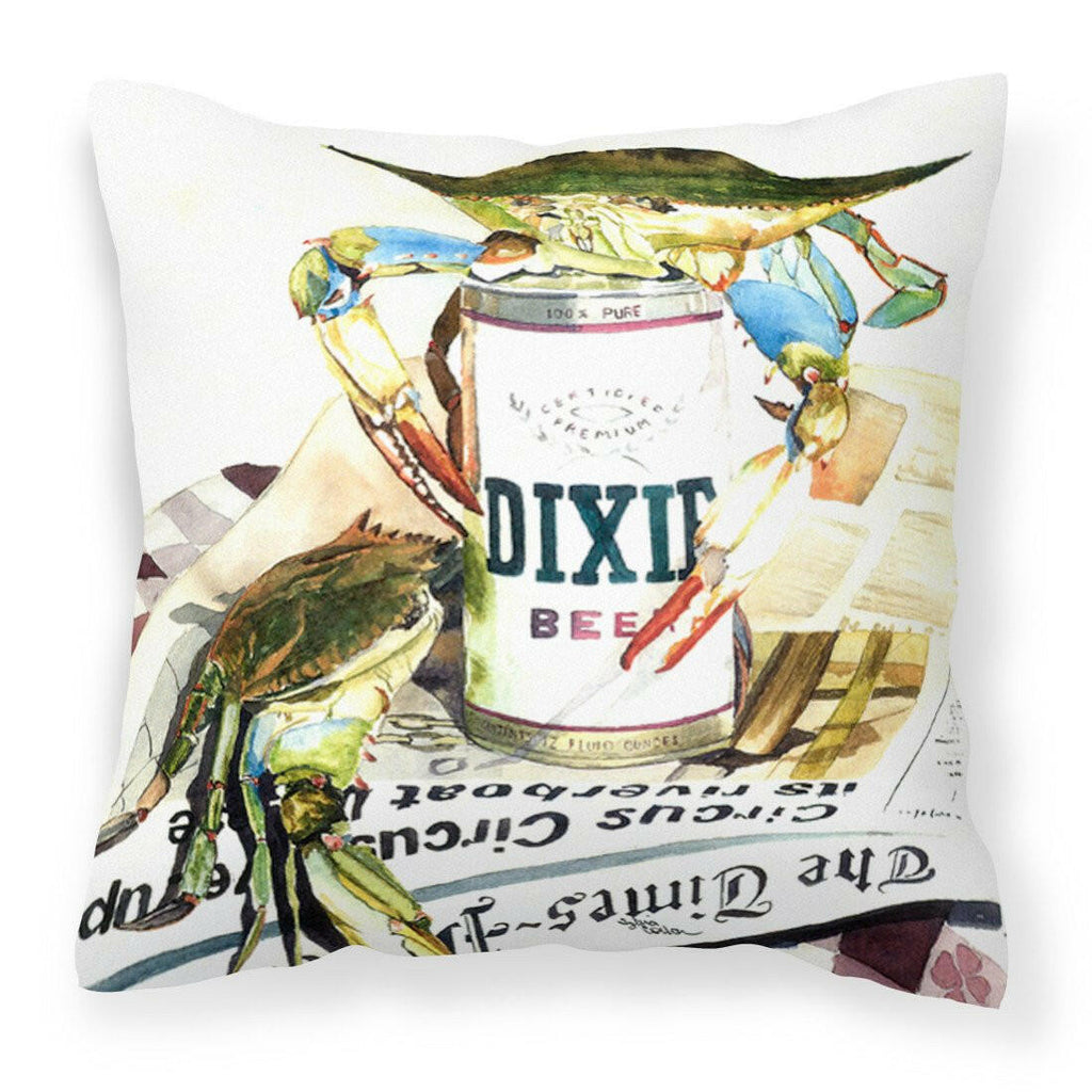 Dixie Beer Decorative Throw Pillow 14x14 Indoor Outdoor Accent Cushion, Fabric Cover with Insert for Sofa, Bed, Porch & Living Room