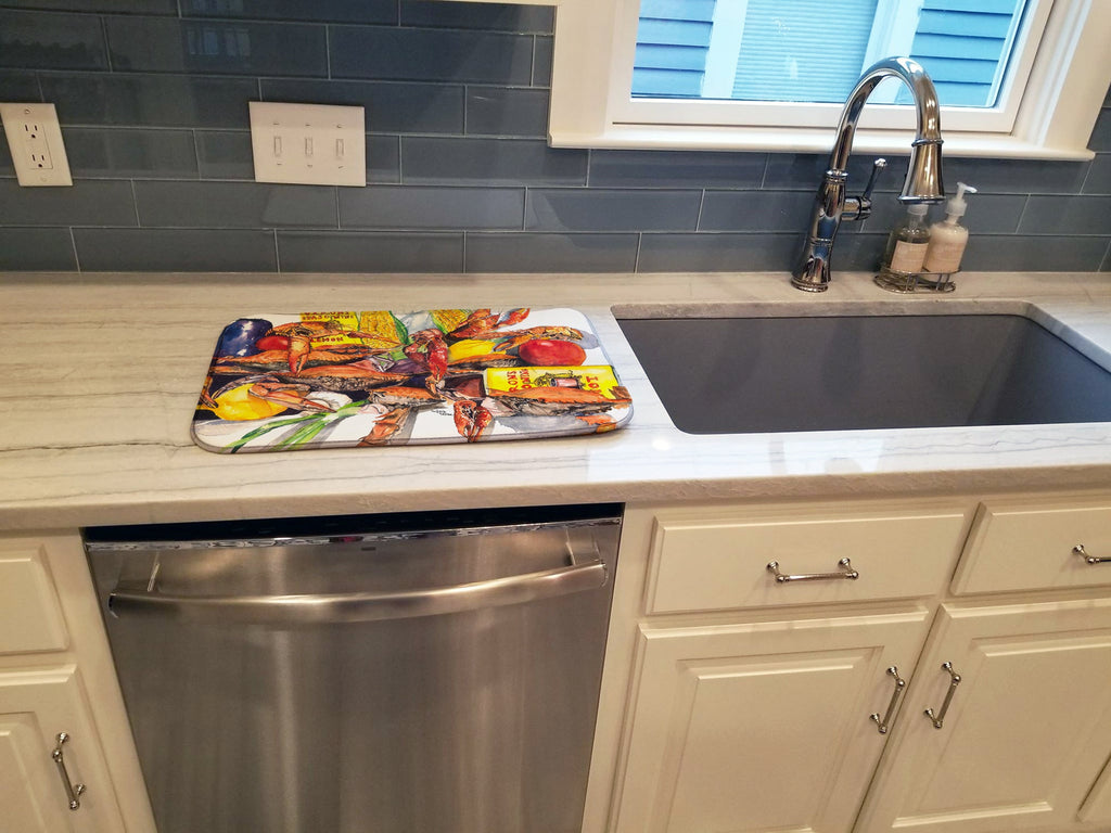 Veron's and Crabs Dish Drying Mat Absorbent Dish Drying Mat Pad for Kitchen Counter Dish Drainer Mat for Countertop, 14 x 21", Multicolor