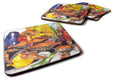 Veron's and Crabs Foam Coasters Set of 4 Cup Coasters for Indoor Outdoor, Tabletop Protection, Anti Slip, Mouse pad Material