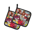New Orleans Beers and Spices Pot Holder Set of 2 Heat Resistant Quilted Hot Pads 7.5 x 7.5 Inch, Insulated Kitchen Trivets for Cooking & Baking