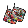 New Orleans Beers and Spices Pot Holder Set of 2 Heat Resistant Quilted Hot Pads 7.5 x 7.5 Inch, Insulated Kitchen Trivets for Cooking & Baking