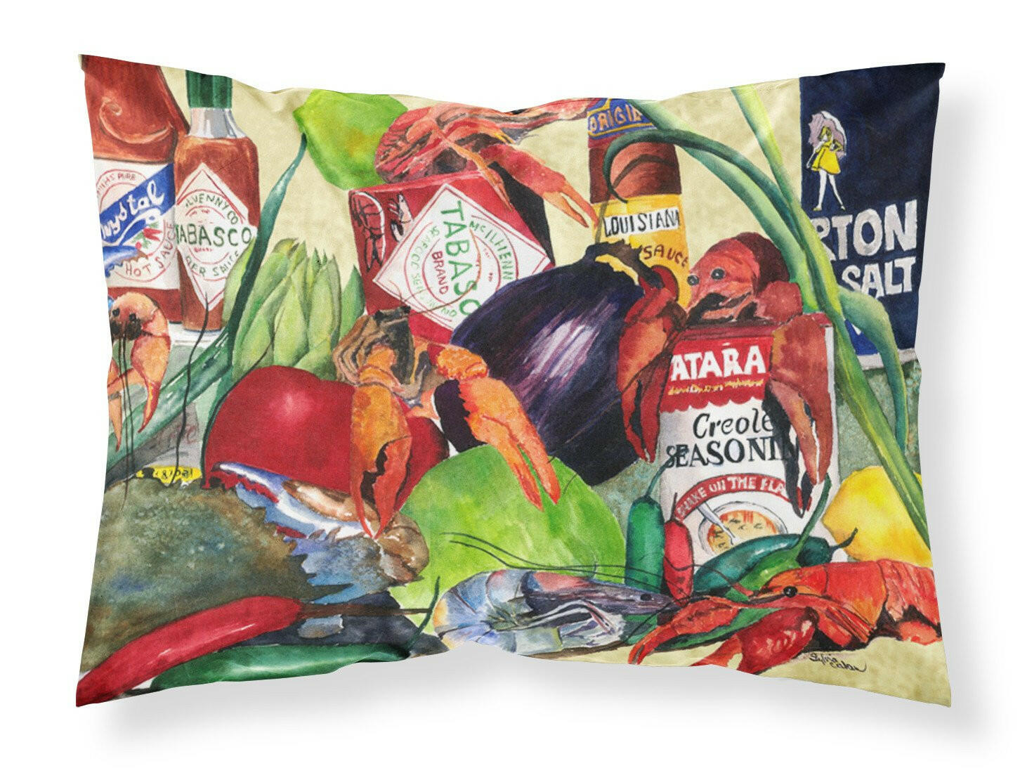 Spices and Crawfish Standard Pillowcase Lightweight Super Soft Easy Care Decorative Artwork Pillowcase, Standard