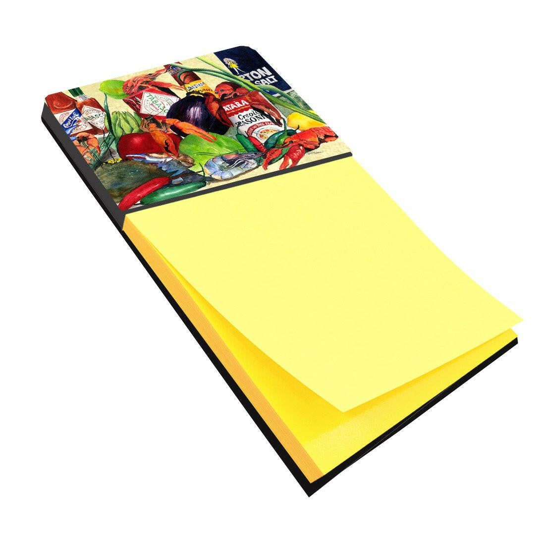 Spices and Crawfish Watercolor Sticky Note Holder Refillable Dispenser Desk Accessory 3x3 Pad Gift