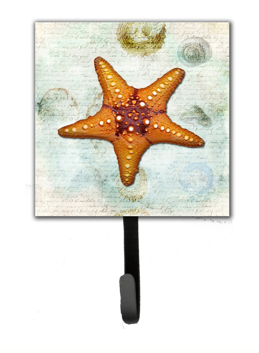 Beach Knobby Sea Star Starfish Orange Leash or Key Holder Wall Hooks, Key Hooks Holder, Coat Rack Wall Mount, Coat Hooks, Hooks for Hanging Keys, Towels, Aprons, Leashes