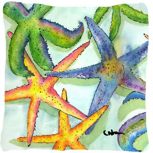 Starfish Decorative Throw Pillow 14x14 Indoor Outdoor Accent Cushion, Fabric Cover with Insert for Sofa, Bed, Porch & Living Room
