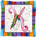 Beach and Seafood Letter K Decorative Throw Pillow 14x14 Indoor Outdoor Accent Cushion, Fabric Cover with Insert for Sofa, Bed, Porch & Living Room