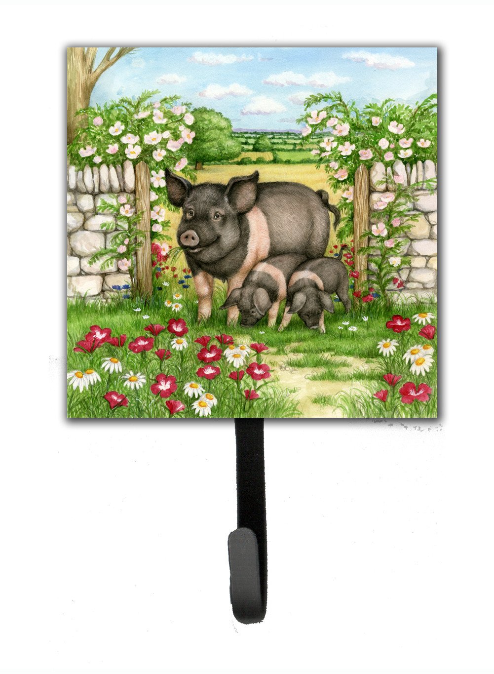 Pigs Rosie and Piglets Leash or Key Holder Wall Hooks, Key Hooks Holder, Coat Rack Wall Mount, Coat Hooks, Hooks for Hanging Keys, Towels, Aprons, Leashes