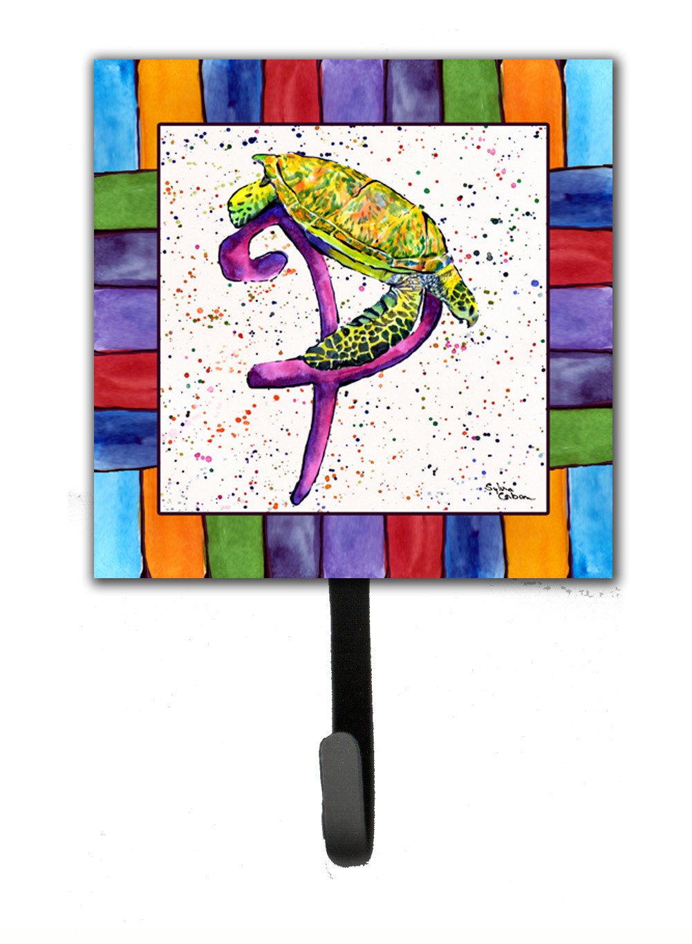 Beach and Seafood Letter P Leash or Key Holder Wall Hooks, Key Hooks Holder, Coat Rack Wall Mount, Coat Hooks, Hooks for Hanging Keys, Towels, Aprons, Leashes