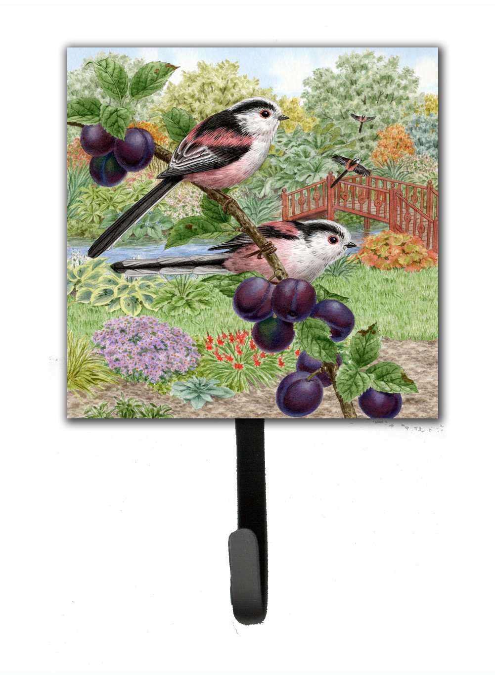 Long Tailed Tits by Sarah Adams Leash or Key Holder Wall Hooks, Key Hooks Holder, Coat Rack Wall Mount, Coat Hooks, Hooks for Hanging Keys, Towels, Aprons, Leashes