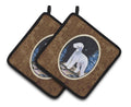 Starry Night Bedlington Terrier Pot Holder Set of 2 Heat Resistant Quilted Hot Pads 7.5 x 7.5 Inch, Insulated Kitchen Trivets for Cooking & Baking