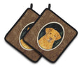 Starry Night Chesapeake Bay Retriever Pot Holder Set of 2 Heat Resistant Quilted Hot Pads 7.5 x 7.5 Inch, Insulated Kitchen Trivets for Cooking & Baking