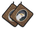 Starry Night Bernese Mountain Dog Pot Holder Set of 2 Heat Resistant Quilted Hot Pads 7.5 x 7.5 Inch, Insulated Kitchen Trivets for Cooking & Baking