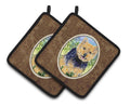 Norwich Terrier Pot Holder Set of 2 Heat Resistant Quilted Hot Pads 7.5 x 7.5 Inch, Insulated Kitchen Trivets for Cooking & Baking