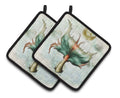 Mermaids and Mermen Mermaid Tail Pot Holder Set of 2 Heat Resistant Quilted Hot Pads 7.5 x 7.5 Inch, Insulated Kitchen Trivets for Cooking & Baking