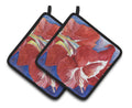 Pot Holder Set of 2 Heat Resistant Quilted Hot Pads 7.5 x 7.5 Inch, Insulated Kitchen Trivets for Cooking & Baking