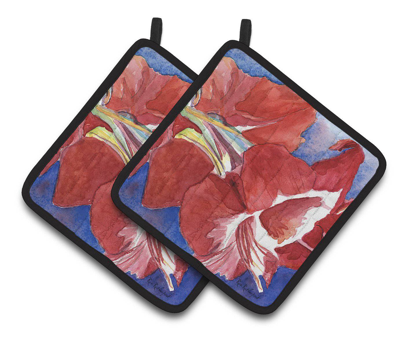 Pot Holder Set of 2 Heat Resistant Quilted Hot Pads 7.5 x 7.5 Inch, Insulated Kitchen Trivets for Cooking & Baking