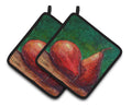 Pears Pot Holder Set of 2 Heat Resistant Quilted Hot Pads 7.5 x 7.5 Inch, Insulated Kitchen Trivets for Cooking & Baking
