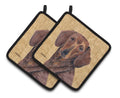 Dachshund Wipe your Paws Pot Holder Set of 2 Heat Resistant Quilted Hot Pads 7.5 x 7.5 Inch, Insulated Kitchen Trivets for Cooking & Baking