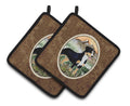 Entlebucher Mountain Dog Pot Holder Set of 2 Heat Resistant Quilted Hot Pads 7.5 x 7.5 Inch, Insulated Kitchen Trivets for Cooking & Baking
