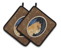 Starry Night Brussels Griffon Pot Holder Set of 2 Heat Resistant Quilted Hot Pads 7.5 x 7.5 Inch, Insulated Kitchen Trivets for Cooking & Baking